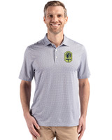 Nashville SC Cutter & Buck Pike Eco Diamond Dot Print Recycled Mens Polo Black Front