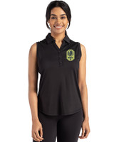 Nashville SC Cutter & Buck Forge Eco Stretch Recycled Womens Sleeveless Polo Black Front