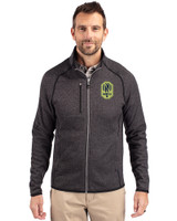 Nashville SC Cutter & Buck Mainsail Sweater-Knit Mens Full Zip Jacket Charcoal Heather Front
