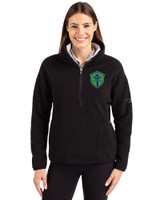 Seattle Sounders FC Cutter & Buck Cascade Epic Comfort Recycled Sherpa Fleece Womens Pullover Jacket Black Front