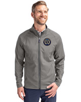 Philadelphia Union Cutter & Buck Adapt Eco Knit Hybrid Recycled Mens Big & Tall Full Zip Jacket Elemental Grey Front