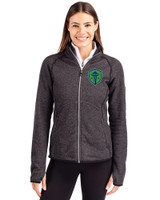 Seattle Sounders FC Cutter & Buck Mainsail Sweater-Knit Womens Full Zip Jacket Charcoal Heather Front