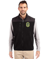 Nashville SC Cutter & Buck Cascade Epic Comfort Recycled Sherpa Fleece Mens Full Zip Vest Black Front