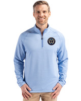 Philadelphia Union Cutter & Buck Peshastin Fleece Recycled Mens Half Zip Pullover Atlas Heather Front