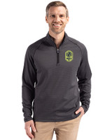 Nashville SC Cutter & Buck Peshastin Fleece Recycled Mens Half Zip Pullover Black Heather Front