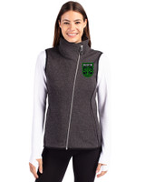 Austin FC - Cutter & Buck Mainsail Sweater Knit Womens Asymmetrical Vest Charcoal Heather Front