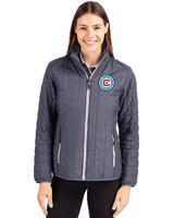 Chicago Fire FC Cutter & Buck Rainier PrimaLoft®  Womens Eco Insulated Full Zip Puffer Jacket Anthracite Melange Front