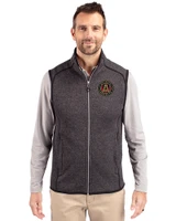 Atlanta United FC - Cutter & Buck Mainsail Sweater-Knit Mens Big & Tall Full Zip Vest Charcoal Heather Front