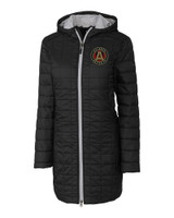 Atlanta United FC - Cutter & Buck Rainier PrimaLoft®  Womens Eco Insulated Hooded Long Coat BL_MANN_HG 1