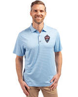 Colorado Rapids Cutter & Buck Forge Eco Heather Stripe Stretch Recycled Mens Polo Atlas Heather Front