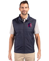 St. Louis City SC Cutter & Buck Stealth Hybrid Quilted Mens Windbreaker Vest Liberty Navy Front