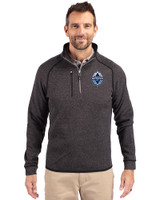 Vancouver Whitecaps FC Cutter & Buck Mainsail Sweater-Knit Mens Half Zip Pullover Jacket Charcoal Heather Front