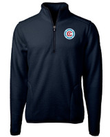 Chicago Fire FC Cutter & Buck Cascade Eco Fleece Mens Quarter Zip Jacket NVBU_MANN_HG 1