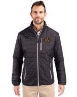 Atlanta United FC - Cutter & Buck Rainier PrimaLoft® Mens Eco Insulated Full Zip Puffer Jacket Black Front