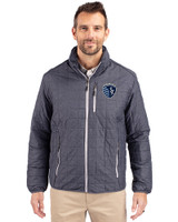 Sporting Kansas City Cutter & Buck Rainier PrimaLoft® Mens Eco Insulated Full Zip Puffer Jacket Anthracite Melange Front