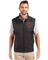 Real Salt Lake Cutter & Buck Stealth Hybrid Quilted Mens Big and Tall Windbreaker Vest Black Front