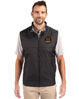 Houston Dynamo FC Cutter & Buck Stealth Hybrid Quilted Mens Big and Tall Windbreaker Vest Black Front