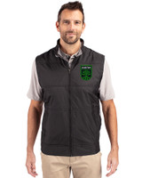 Austin FC - Cutter & Buck Stealth Hybrid Quilted Mens Big and Tall Windbreaker Vest Black Front