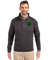 Austin FC - Cutter & Buck Mainsail Sweater-Knit Mens Big and Tall Half Zip Pullover Jacket Charcoal Heather Front