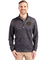 Atlanta United FC - Cutter & Buck Traverse Stretch Eco Camo Print Quarter Zip Mens Pullover Black Front