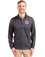 Chicago Fire FC Cutter & Buck Traverse Stretch Eco Camo Print Quarter Zip Mens Pullover Black Front