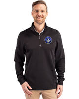 CF Montréal Cutter & Buck Traverse Stretch Eco Quarter Zip Mens Pullover Black Front