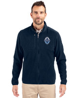 Vancouver Whitecaps FC Cutter & Buck Cascade Eco Fleece Mens Full Zip Jacket Navy Blue Front