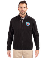 Chicago Fire FC Cutter & Buck Cascade Epic Comfort Recycled Sherpa Fleece Mens Full Zip Jacket Black Front
