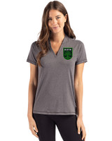 Austin FC - Cutter & Buck Forge Eco Heathered Stretch Womens Blade Top Dark Black Heather Front