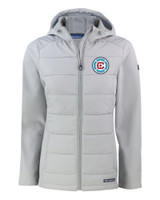 Chicago Fire FC Cutter & Buck Evoke Hybrid Eco Softshell Recycled Full Zip Womens Hooded Jacket CNC_MANN_HG 1