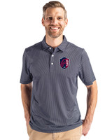 St. Louis City SC Cutter & Buck Pike Eco Symmetry Print Stretch Recycled Mens Polo Navy Blue/White Front