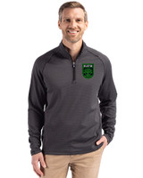Austin FC - Cutter & Buck Peshastin Recycled Grid Fleece Mens Half Zip Pullover Black Heather Front