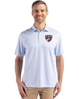 FC Dallas Cutter & Buck Pike Eco Diamond Dot Print Recycled Mens Polo Atlas Light Blue Front