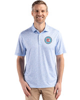 Chicago Fire FC Cutter & Buck Pike Eco Flora Print Recycled Mens Polo Atlas Light Blue Front