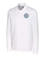 Chicago Fire FC Cutter & Buck Advantage Eco Tri-Blend Pique Mens Big and Tall Long Sleeve Polo WH_MANN_HG 1