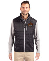 Houston Dynamo FC Cutter & Buck Rainier Recycled Insulated Puffer Mens Big & Tall Full Zip Vest Black Front