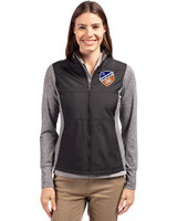 FC Cincinnati Cutter & Buck Stealth Recycled Hybrid Quilted Womens Windbreaker Jacket Black Front