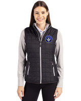 CF Montréal Cutter & Buck Rainier PrimaLoft® Womens Eco Insulated Full Zip Puffer Vest Black Front