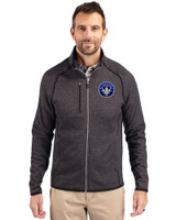 CF Montréal Cutter & Buck Mainsail Sweater-Knit Mens Full Zip Jacket Charcoal Heather Front