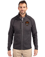 Houston Dynamo FC Cutter & Buck Mainsail Sweater-Knit Mens Full Zip Jacket Charcoal Heather Front