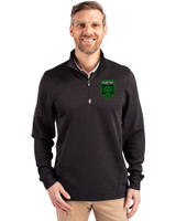 Austin FC - Cutter & Buck Traverse Stretch Eco Quarter Zip Mens Big and Tall Pullover Black Front
