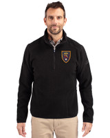 Real Salt Lake Cutter & Buck Cascade Eco Sherpa Fleece Mens Big & Tall Quarter Zip Jacket Black Front