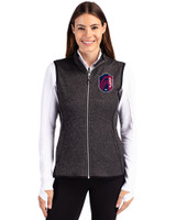 St. Louis City SC Cutter & Buck Mainsail Sweater Knit Womens Full Zip Vest Charcoal Heather Front