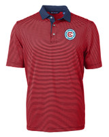Chicago Fire FC Cutter & Buck Virtue Eco Pique Micro Stripe Recycled Mens Big & Tall Polo RDNV_MANN_HG 1