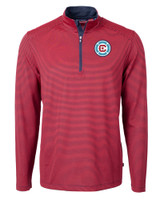 Chicago Fire FC Cutter & Buck Virtue Eco Pique Micro Stripe Recycled Mens Big & Tall Quarter Zip RDNV_MANN_HG 1