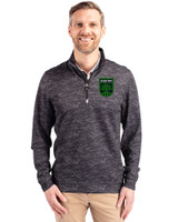 Austin FC - Cutter & Buck Traverse Stretch Eco Camo Print Quarter Zip Mens Big and Tall Pullover Black Front