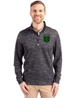 Austin FC - Cutter & Buck Traverse Recycled Smooth Stretch Mens Big & Tall Camo Quarter Zip Pullover Black Front