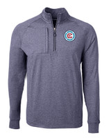 Chicago Fire FC Cutter & Buck Adapt Eco Knit Heather Mens Big & Tall Quarter Zip Pullover NVH_MANN_HG 1