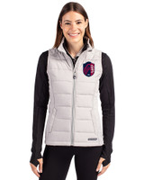 St. Louis City SC Cutter & Buck Evoke Hybrid Softshell Recycled Womens Full Zip Vest CONCRETE Front