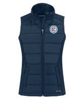 Chicago Fire FC Cutter & Buck Evoke Hybrid Eco Softshell Recycled Womens Full Zip Vest NVBU_MANN_HG 1